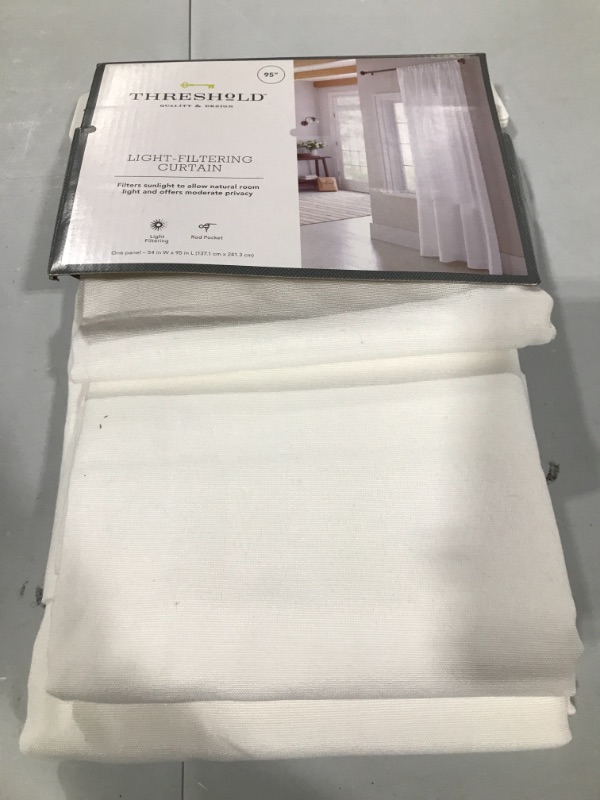 Photo 2 of 1pc 54"x95" Light Filtering Farrah Window Curtain Panel - Threshold
