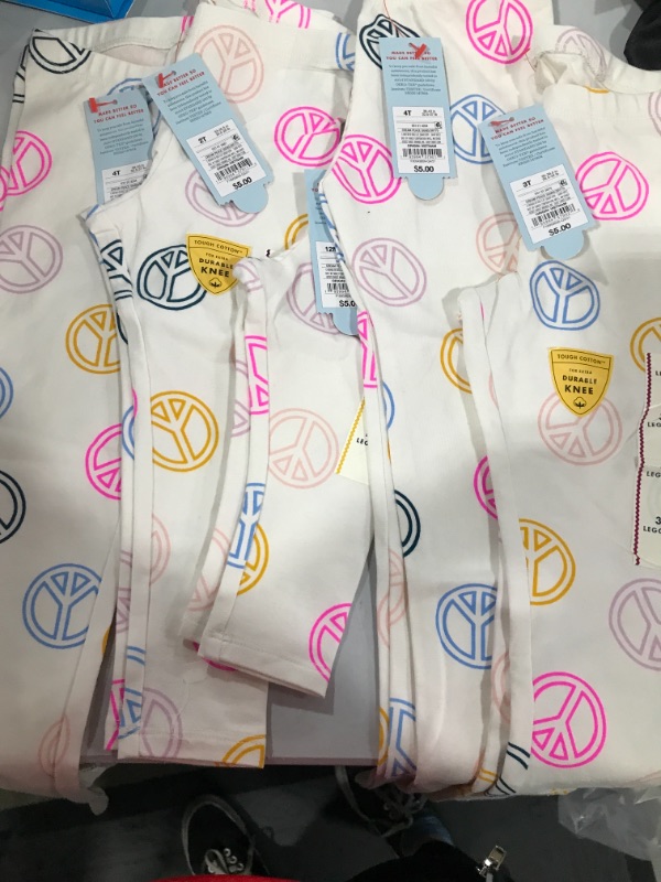 Photo 2 of Toddler Girls' Peace Sign Leggings - Cat & Jack PACK OF 5 VARIOUS SIZES 