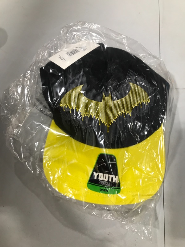 Photo 2 of Boys' Batman Snapback Baseball Hat - Yellow/Black
