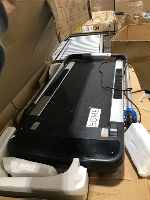 Photo 2 of ***SOLD FOR PARTS ONLY***VIVOHOME 2 in 1 Under Desk Electric Folding Treadmill 2.25HP with APP, Watch Remote Control, LED Display and 12 Preset Programs Portable Workout Running Jogging Walking Machine for Home Office
