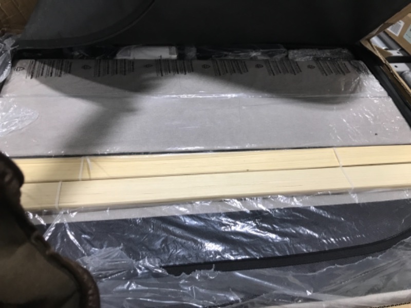 Photo 2 of Zinus Maddon 35” Upholstered Platform Bed Frame, Grey, Twin
