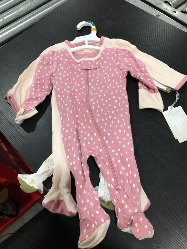 Photo 2 of Baby Girls' 3pk Prairie Floral Zip-Up Sleep N' Play - Cloud Island™ Pink 0-3M