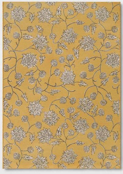 Photo 1 of 7' X 10' Dahlia Vine Outdoor Rug Yellow - Threshold™
