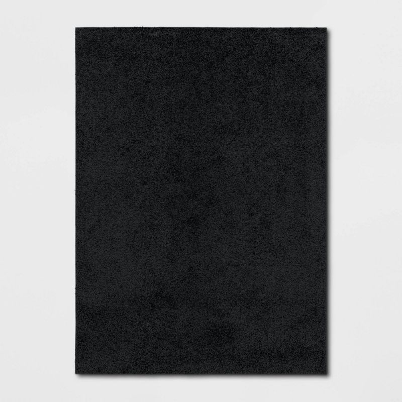 Photo 1 of 4'x5'5 Shag Rug Black - Room Essentials
