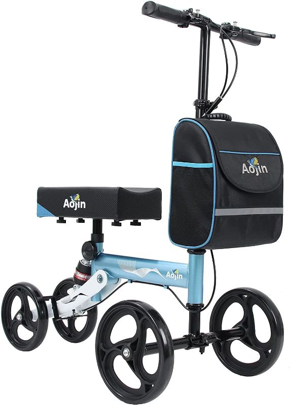 Photo 1 of (PARTS ONLY)Aojin Steerable Knee Walker Deluxe Medical Scooter for Foot Injuries Compact Crutches, 2022 Upgraded Model with Dual Rear on-Wheel Brake and Shock Absorption Under The Knee pad
