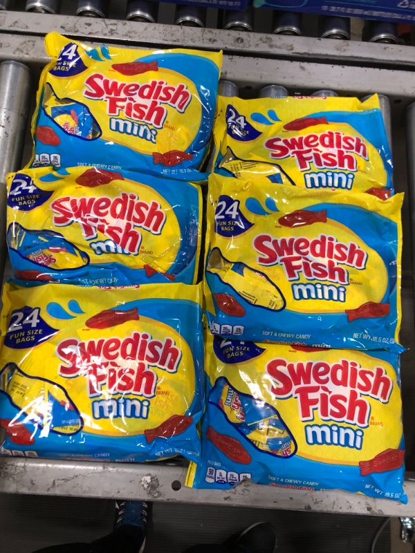 Photo 2 of ( 6 PACK) SWEDISH FISH Mini Soft & Chewy Candy, 10 oz Bag (BEST BY 5/15/22)
