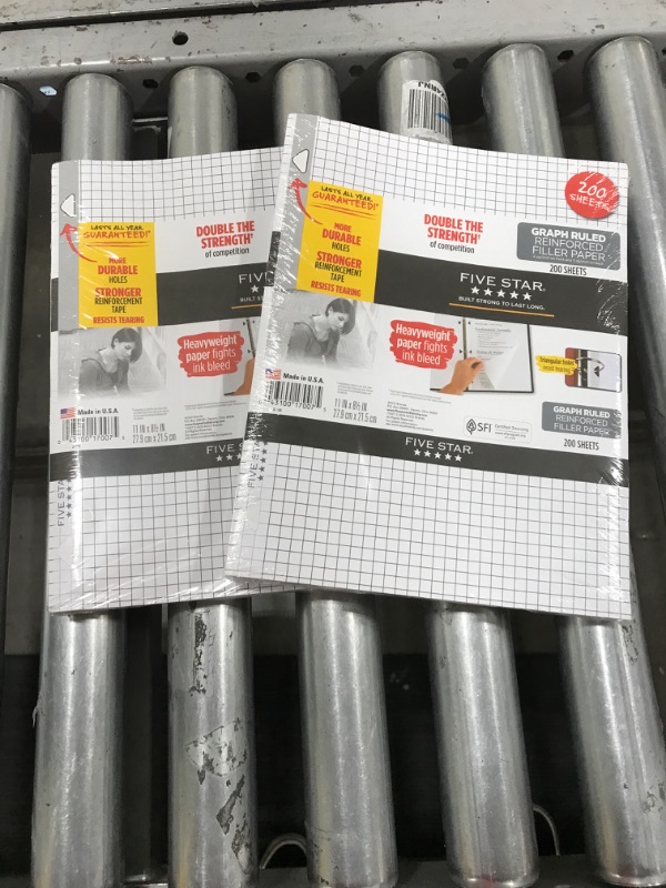 Photo 2 of (2 PACK) Five Star 200ct Graph Ruled Filler Paper Reinforced