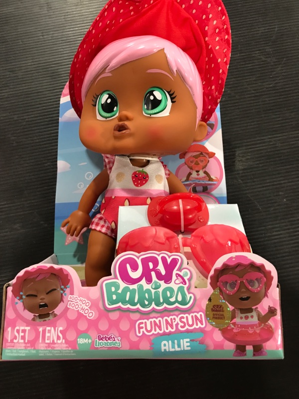 Photo 1 of Cry Babies Fun N Sun Allie 10 Doll with 6 Accessories - Ages 18+ Months