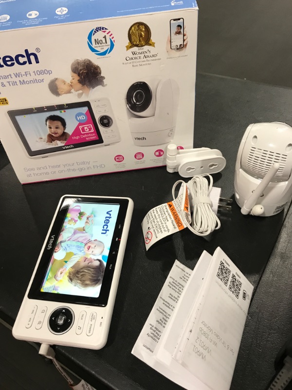 Photo 3 of VTech Upgraded Smart WiFi Baby Monitor VM901, 5-inch 720p Display, 1080p Camera, HD NightVision, Fully Remote Pan Tilt Zoom, 2-Way Talk, Free Smart Phone App, Works with iOS, Android