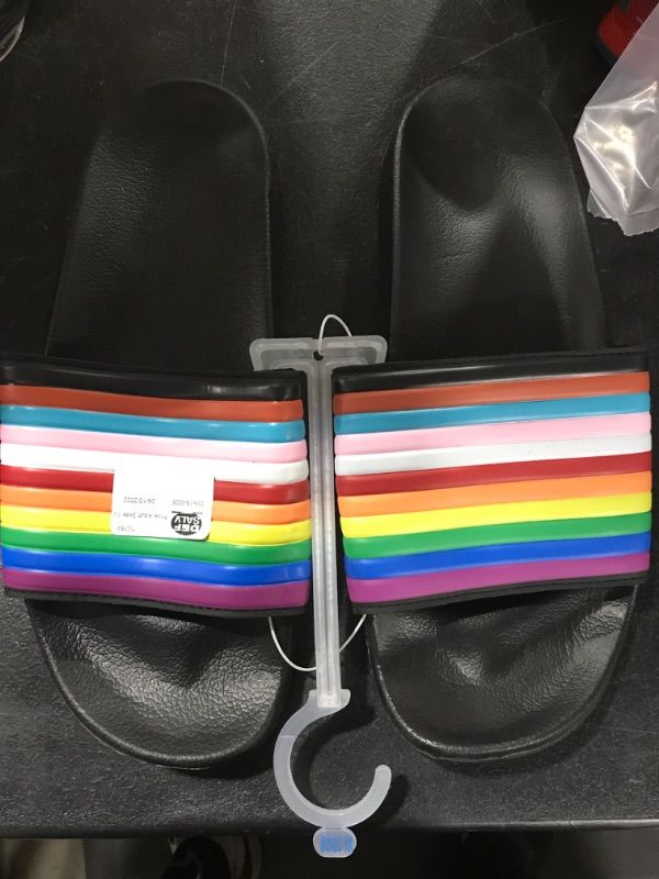 Photo 2 of [Size W12-13 M10-11] Pride Adult Slide Sandals - Black