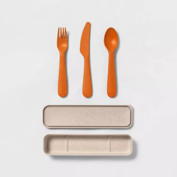 Photo 2 of [2 Pack] Flatware Set - Cat & Jack™ Orange and Yellow