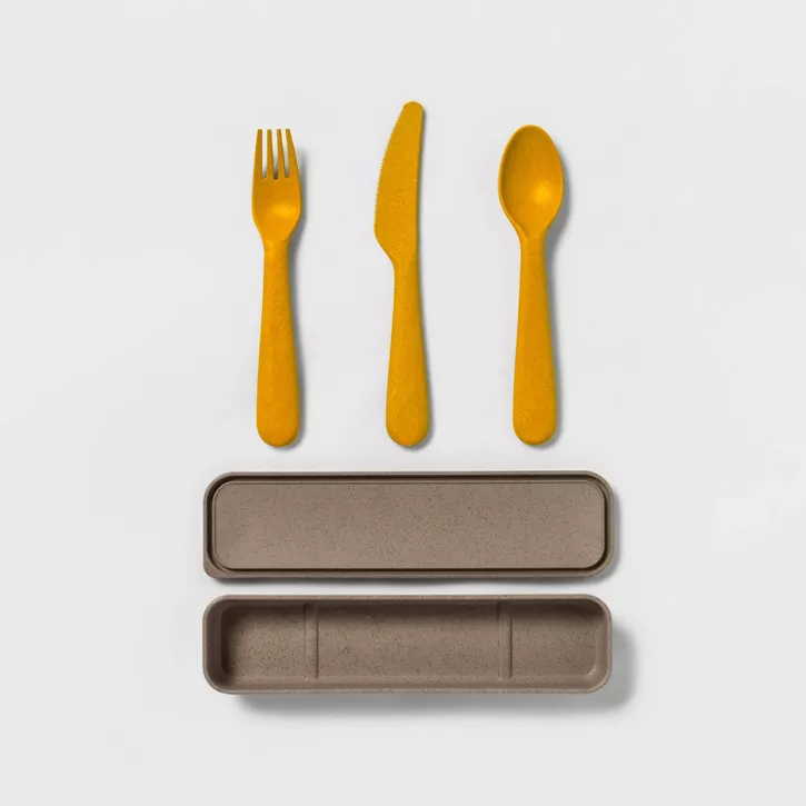 Photo 1 of [2 Pack] Flatware Set - Cat & Jack™ Orange and Yellow