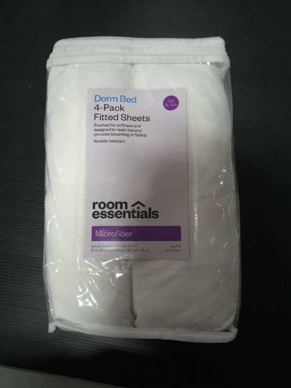 Photo 2 of 4pk Solid Microfiber Fitted Sheet - Room Essentials™
TWIN/TWIN XL 