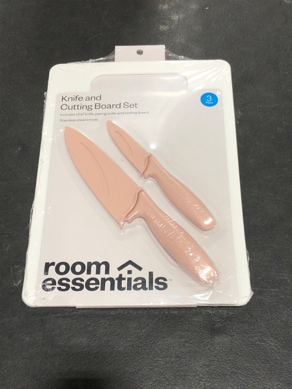Photo 2 of 10"x14" Poly Cutting Board and 2pc Knife Set - Room Essentials™