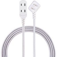 Photo 1 of Cordinate 8' 3 Outlet Polarized Extension Cord Gray/White