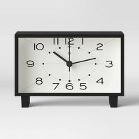 Photo 1 of 6" Rectangle Mantel Clock Black - Threshold™