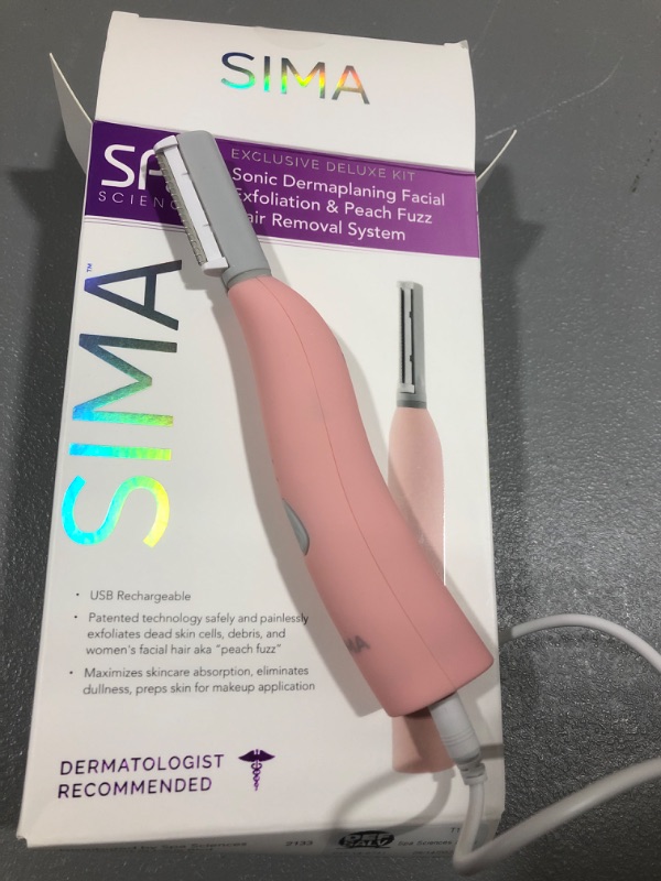 Photo 1 of Spa Sciences Sonic Dermaplaning Tool for Painless Facial Exfoliation & Peach Fuzz Removal - USB Rechargeable

