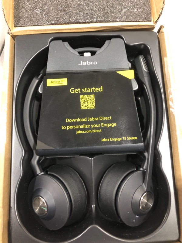 Photo 1 of Jabra Engage 75 Wireless Headset, Stereo – Telephone Headset with Industry-Leading Wireless Performance, Advanced Noise-Cancelling Microphone, All Day Battery Life
