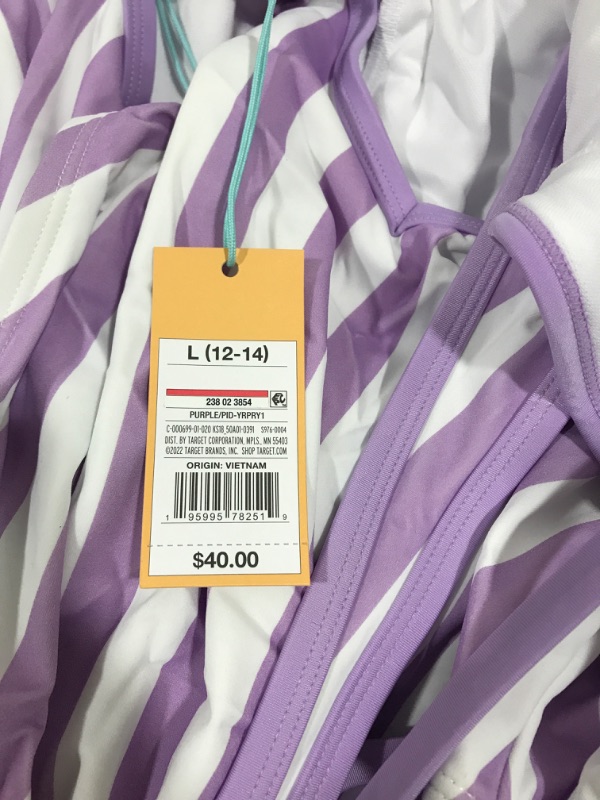 Photo 1 of BUNDLE OF 5 *SIZE L* Women's V-Neck Over the Shoulder High Leg One Piece Swimsuit - Kona Sol Amethyst