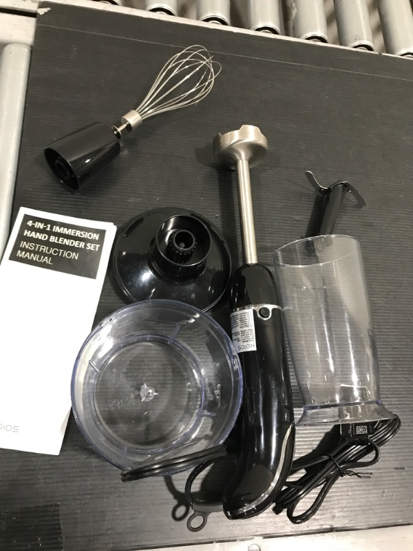 Photo 2 of 4-in-1 Immersion Hand Blender Set 12 Speed w/ Food Chopper Egg Whisk and Beaker