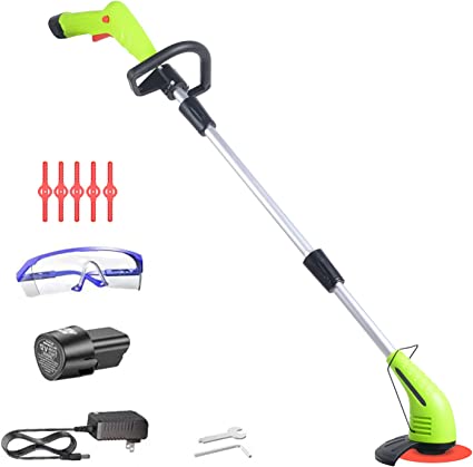 Photo 1 of *SELLING FOR PARTS* Cordless String Trimmer Weed Wacker: 12V Power Grass Trimmer Lawn Edger with 2.0Ah Li-Ion Battery, Adjustable Height Weed Eater Tool for Garden and Yard (Green)