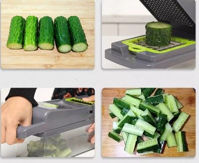 Photo 1 of 14Pcs Vegetable Cutter Multifunctional Mandoline Slicer Fruit Potato Peeler Carrot Grater Kitchen Accessories Basket Slicer Tool
