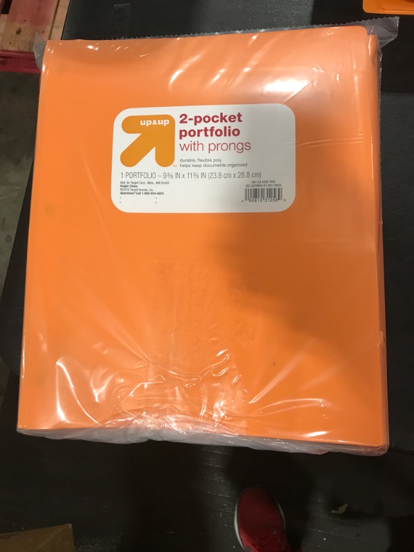 Photo 1 of 20 FOLDERS    2 Pocket Plastic Folder with Prongs Orange - up  up