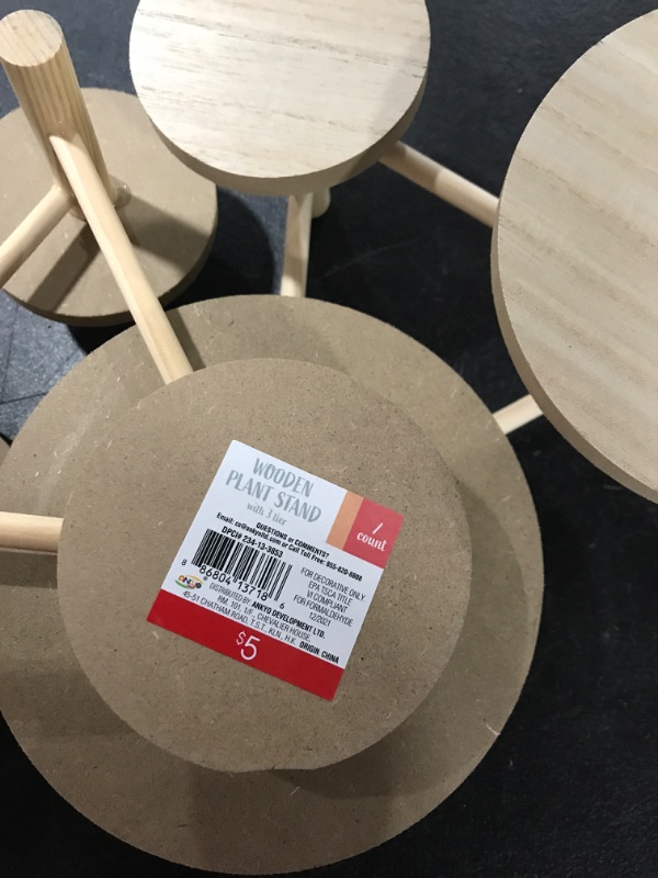 Photo 2 of [2 Pack] Target 3 Tier Wooden Plant Stands
