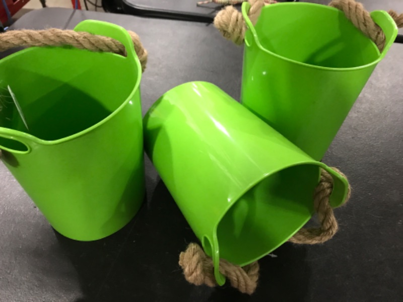 Photo 1 of [3 Pack] Wheat Straw Fiber Garden Bucket [Green]