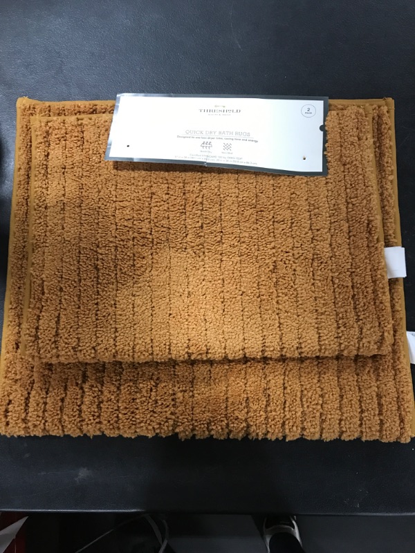Photo 2 of 2pk Quick Dry Bath Rug Set - Threshold™ [Gold]