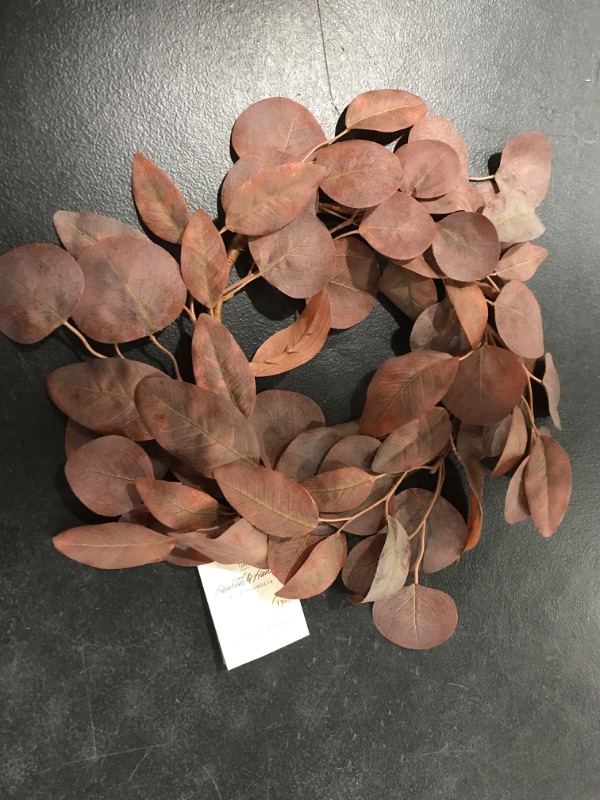 Photo 2 of 12" Faux Rusted Eucalyptus Wreath - Hearth & Hand™ with Magnolia
