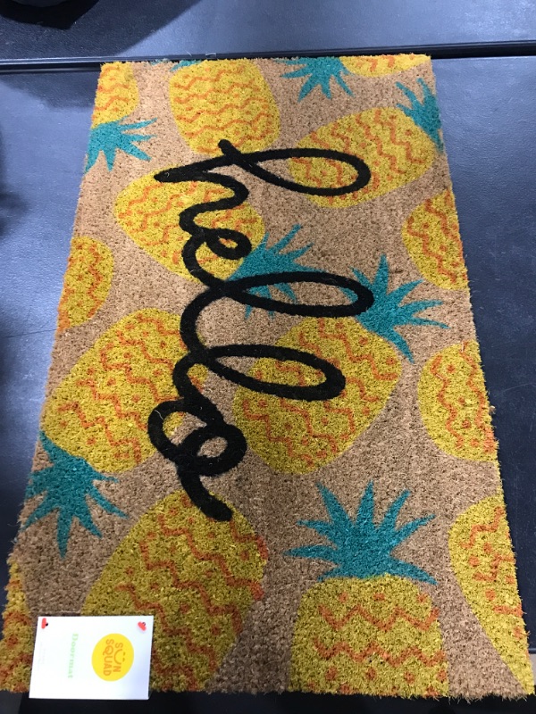 Photo 2 of 16x26 Hello Pineapples Doormat Yellow - Sun Squad