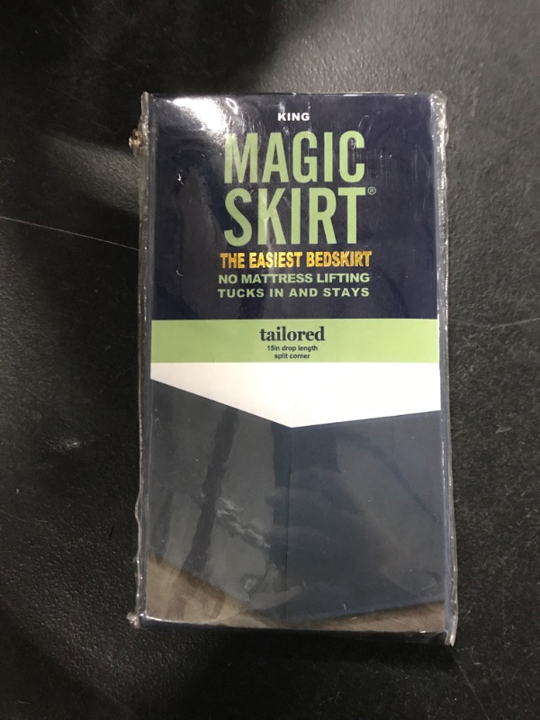 Photo 2 of [Size King] Tailored Bedskirt Navy - Magic Skirt