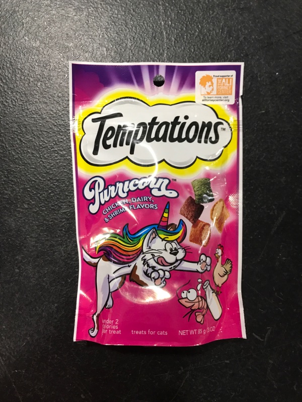 Photo 2 of [3 Pack] Temptations Purricorn Chicken Dairy  Shrimp Flavors Cat Treats - 3oz