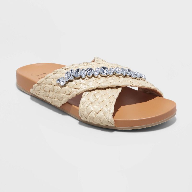 Photo 1 of [Size 6] Women's Phylis Raffia Slide Sandals - a New Day*