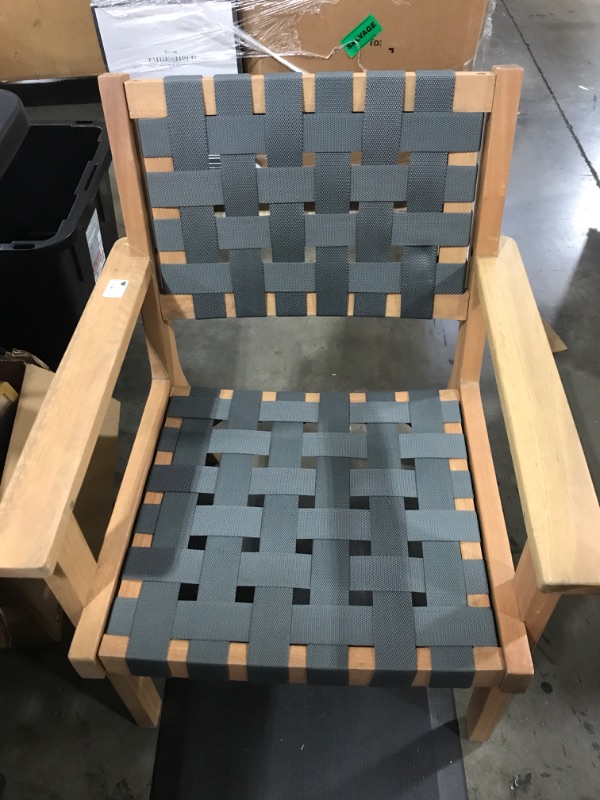 Photo 2 of 2pk Wood & Strapping Patio Club Chairs - Threshold™ designed with Studio McGee

