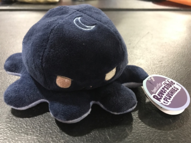 Photo 2 of TeeTurtle The Original Reversible Octopus Plushie Patented Design Light Blue + Dark Blue Day + Night Show your mood without saying a word!
