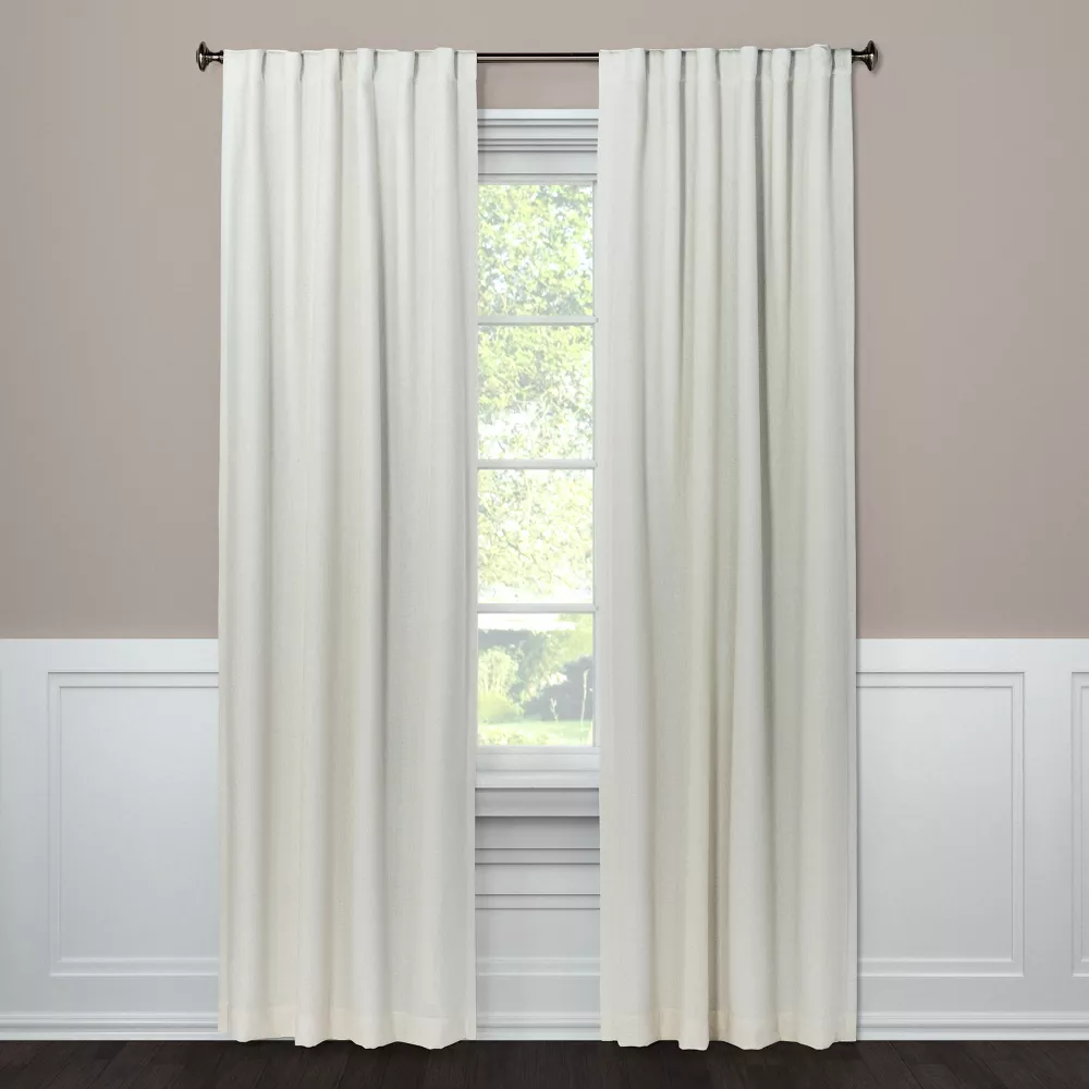 Photo 1 of 1pc Blackout Aruba Linen Window Curtain Panel - Threshold 50"WX95"L