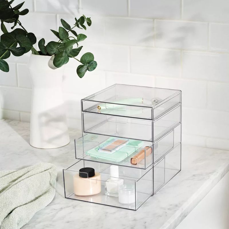 Photo 1 of 4 Drawer Stackable Countertop Organizer Clear - Brightroom