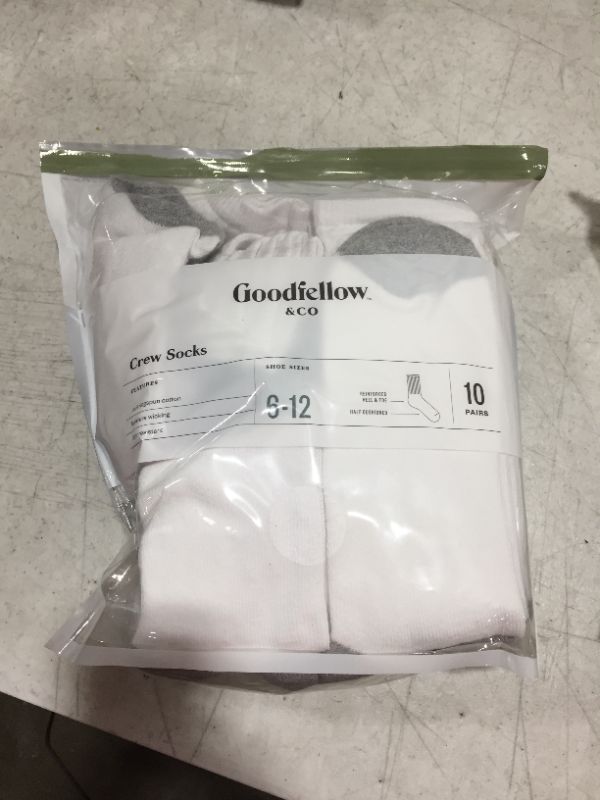 Photo 2 of Goodfellow & Co Men's Odor Resistant Crew Socks 10pk - White, 6-12