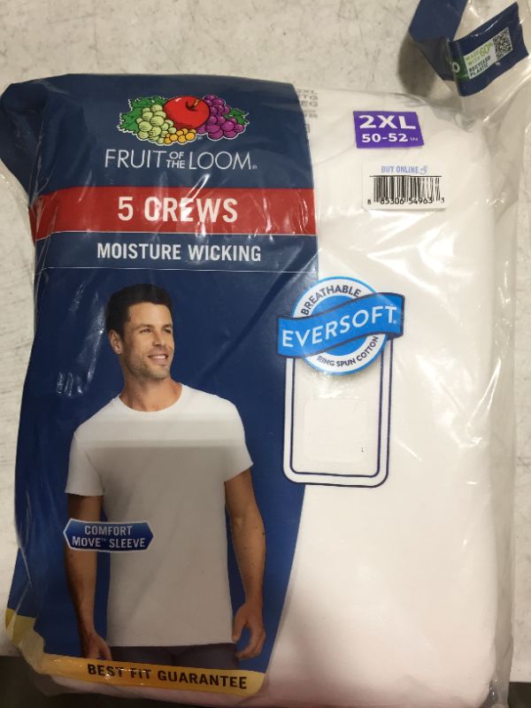 Photo 2 of Fruit Of The Loom Men's 6pk Crew Neck Undershirt - White.
2XL