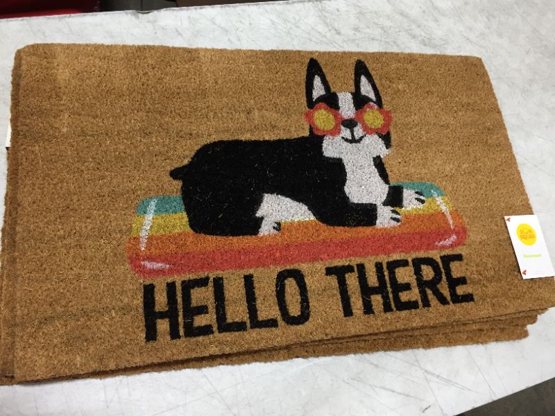 Photo 2 of 16x26 Hello Summer Dog Doormat Natural - Threshold