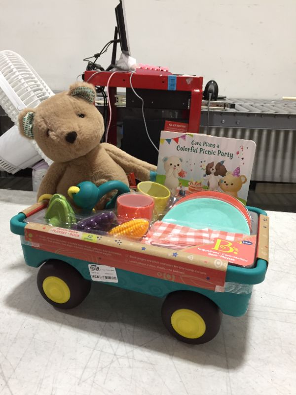 Photo 2 of B. toys Teddy Bear, Board Book  Picnic Set - Happyhues Cara Mellow Bear