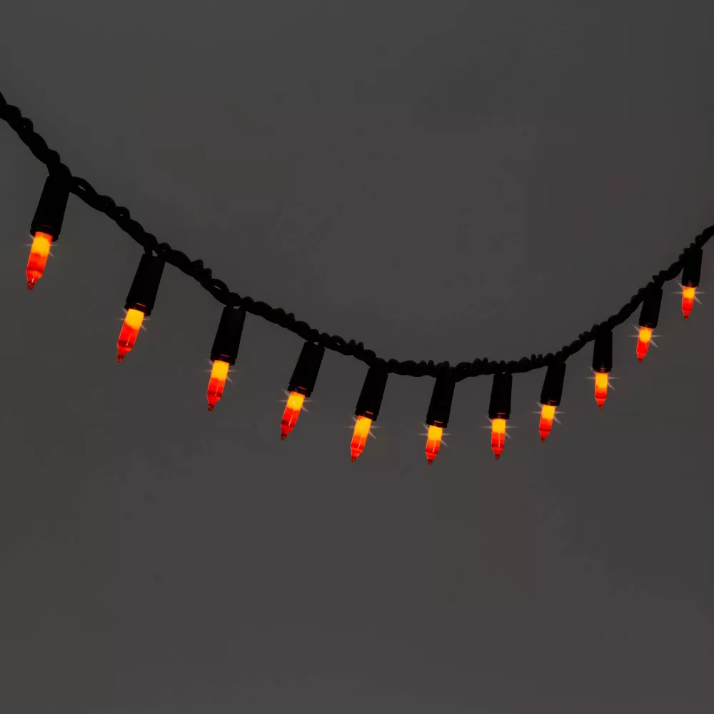 Photo 1 of 100ct Incandescent Halloween Mini String Lights Flashing Orange - Hyde & EEK! Boutique - 2PK

