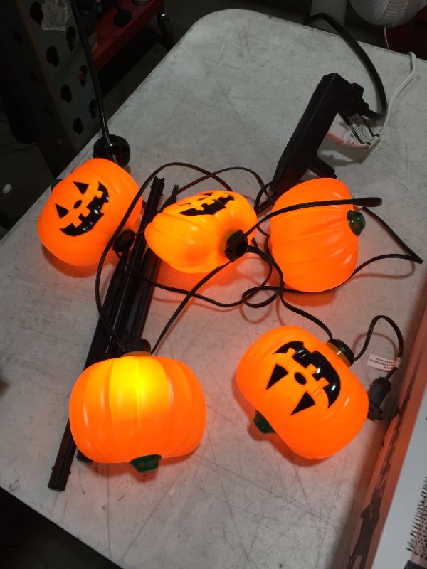 Photo 2 of 5ct Incandescent Clear Pumpkin Pathway Halloween Light Up Lawn Stakes - Hyde  EEK! Boutique