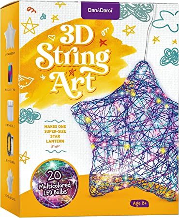 Photo 1 of 3D String Art Kit for Kids - Makes a Light-Up Star Lantern with 20 Multi-Colored LED Bulbs - Kids Gifts - Crafts for Girls and Boys Ages 8-12 - DIY Arts & Craft Kits for 8, 9, 10, 11, 12 Year Old Girl
