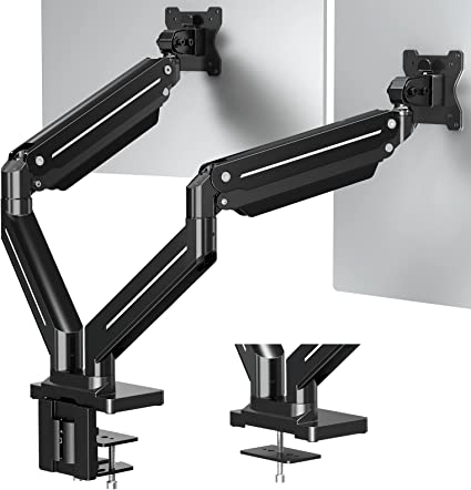 Photo 1 of MOUNTUP Dual Monitor Desk Mount for 13-42’’ Computer Screen, Ultrawide Monitor Arm Holds up to 37.5 lbs Each, Full Motion Monitor Stand for 2 Monitors with Clamp/Grommet Base, VESA Mount 75x75 100x100