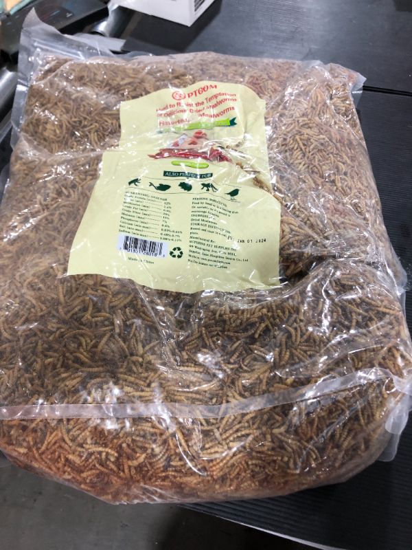 Photo 2 of 10lbs Bulk Non-GMO Dried Mealworms for Reptile , Tortoise ; Amphibian ,Lizard ;Wild Birds; Chickens; Duck etc **expires 1/1/24**