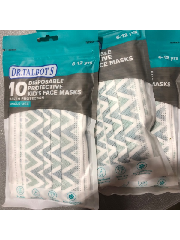 Photo 2 of 3 packs of Dr. Talbots Disposable Kids Face Masks with Varied Styles - 10ct