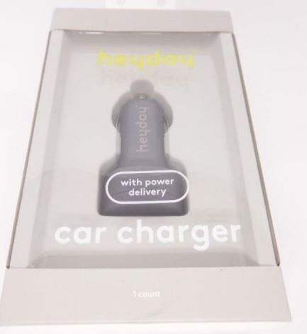 Photo 1 of Heyday Dual USB-A/USB-C 25w Car Charger w/Power Delivery for iPhone, Gray